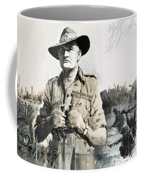 General Bill Slim, Who Led The Victory Against The Japanese In Burma Coffee  Mug by Graham Coton - Bridgeman Prints