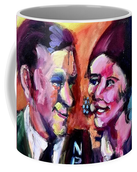 Painting Coffee Mug featuring the painting George and Gracie by Les Leffingwell