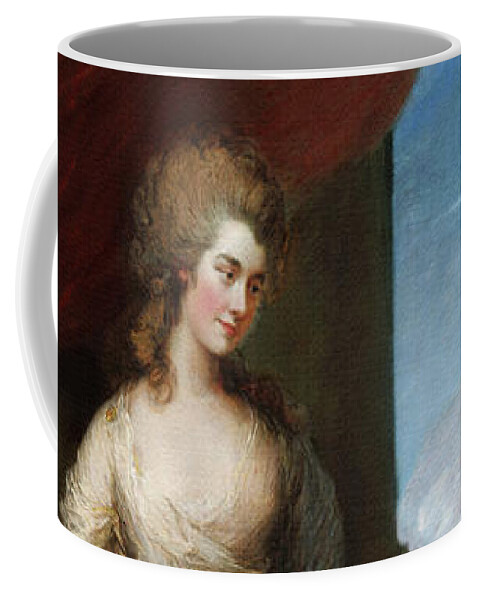 Georgiana Duchess Of Devonshire Coffee Mug featuring the painting Georgiana Duchess of Devonshire by Thomas Gainsborough by Rolando Burbon