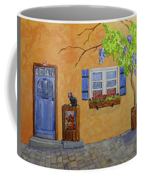 Street Scene Coffee Mug featuring the painting German Street by Margaret Zabor