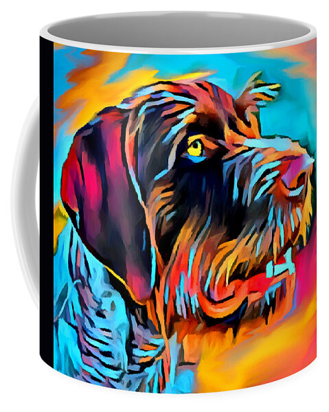 German Wirehaired Pointer Coffee Mug featuring the painting German Wirehaired Pointer 2 by Chris Butler