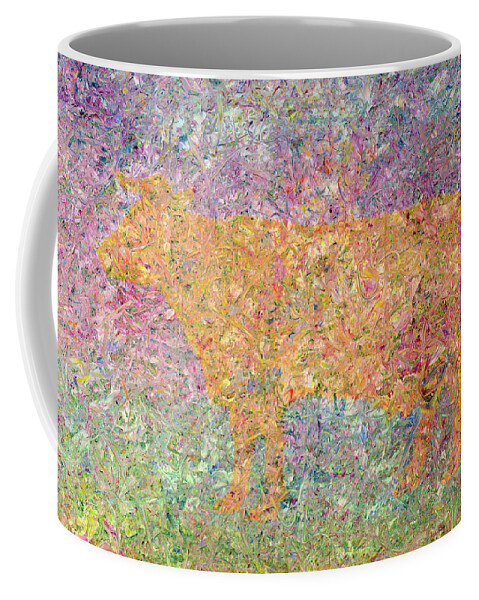 Abstract Coffee Mug featuring the painting Ghost of a Cow by James W Johnson