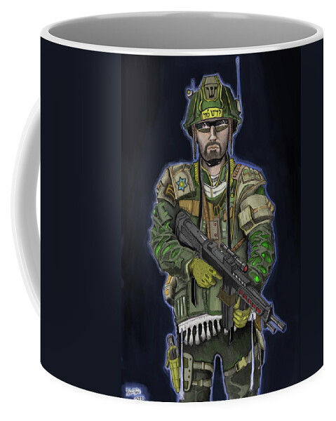 Soldier Coffee Mug featuring the painting G.I. Jew by Yom Tov Blumenthal