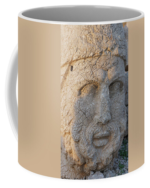 Greek Coffee Mug featuring the photograph Giant head of Heracles, tumulus by Steve Estvanik