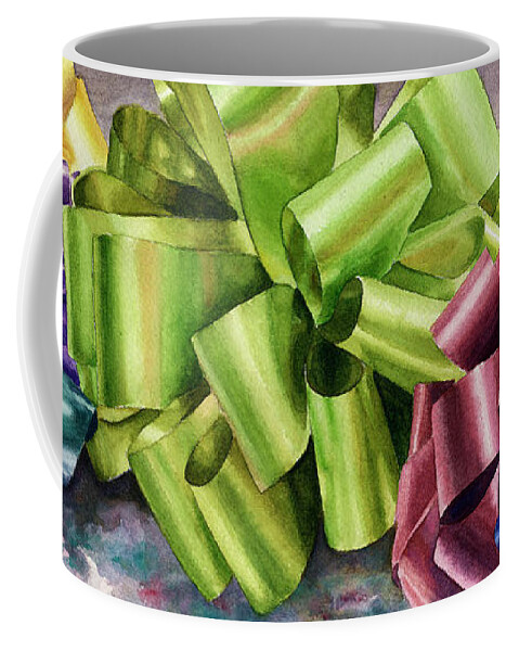 Bows Painting Coffee Mug featuring the painting Gifts by Anne Gifford