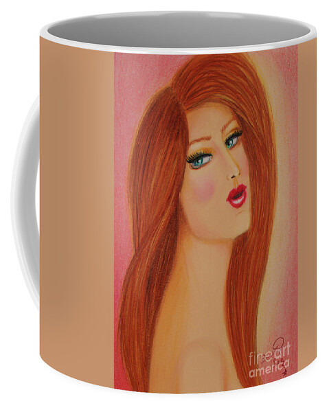 Fashion Coffee Mug featuring the drawing Ginger by Dorothy Lee