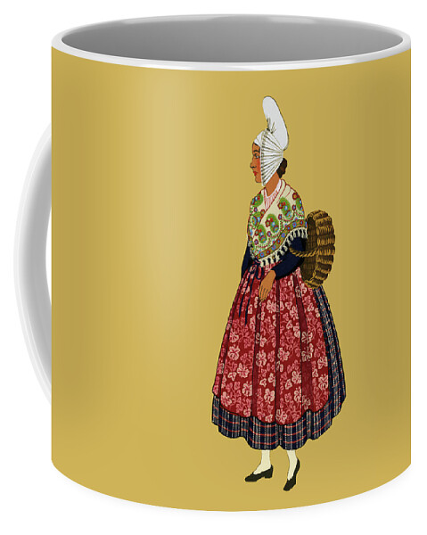 French Coffee Mug featuring the painting Girl of Normandy by Elizabeth Whitney Moffat