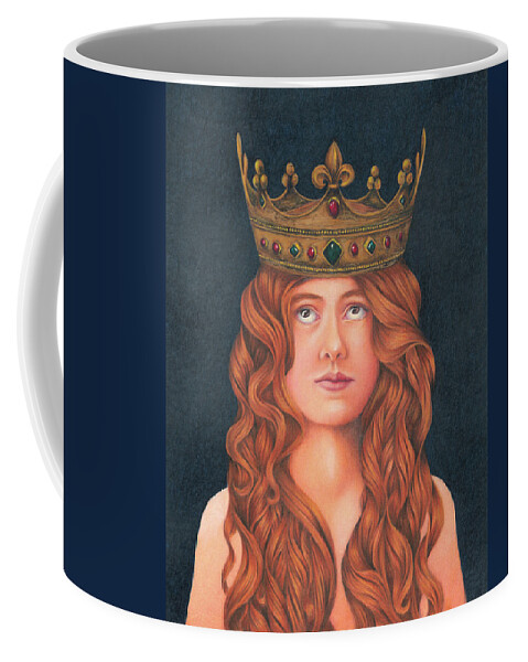 Portrait. Girl Wearing A Crown.royalty. Red Heads. Coffee Mug featuring the painting Girl with the Crown by Valerie Evans