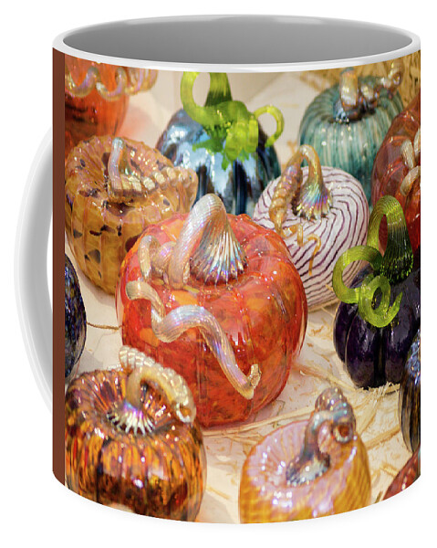 Pumpkins Coffee Mug featuring the photograph Glass Pumpkins by Christy Schneller