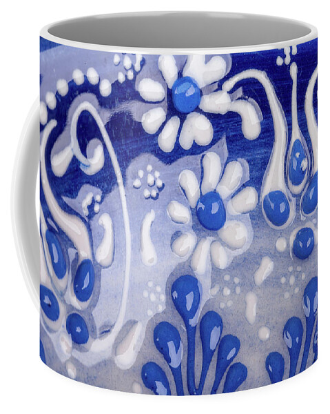 Pot Coffee Mug featuring the photograph Glazed pot ceramic pattern close up by Simon Bratt