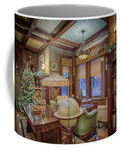 Glensheen Coffee Mug featuring the photograph Glensheen Library #1 by Susan Rissi Tregoning