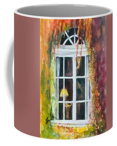 Fall Coffee Mug featuring the painting Draping of Fall Leaves by Sonia Mocnik