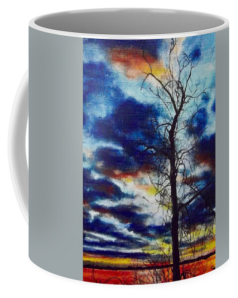 Sunset Coffee Mug featuring the painting Glory Be by Cara Frafjord