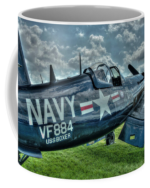 Plane Coffee Mug featuring the photograph Go NAVY by Laura Hedien