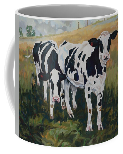 607 Coffee Mug featuring the painting Goin 'to Grazeland by Phil Chadwick