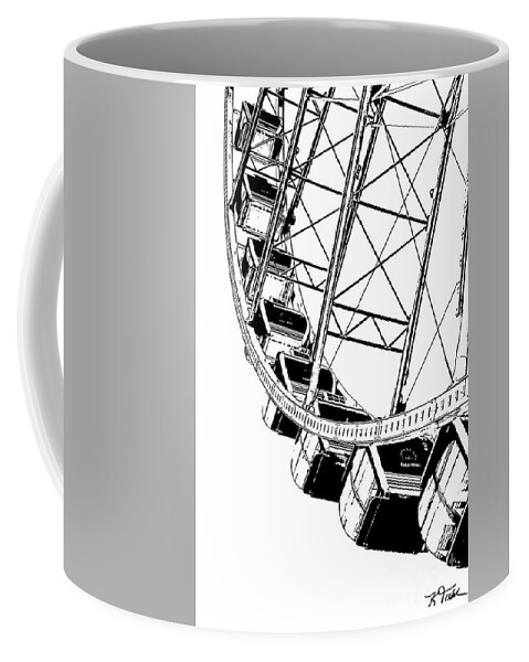 Great-wheel Coffee Mug featuring the digital art Going Up On The Big Wheel by Kirt Tisdale