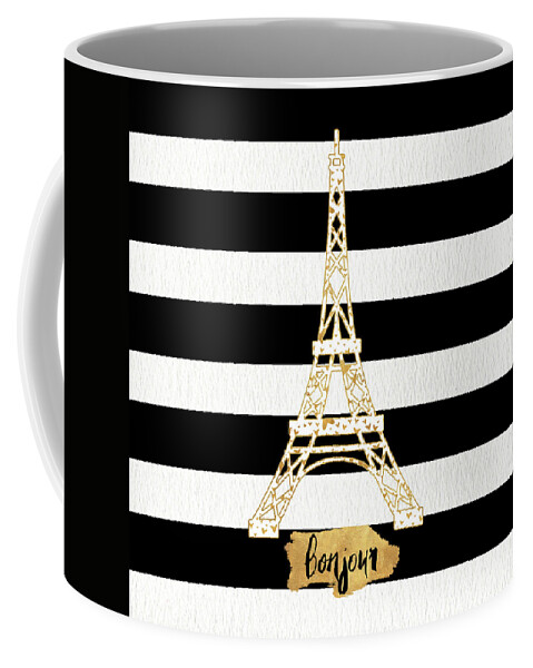 Gold Coffee Mug featuring the mixed media Gold Paris Collection II by Sd Graphics Studio