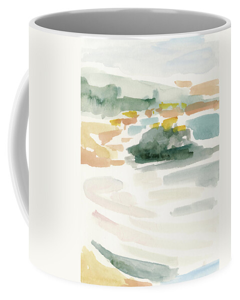 Landscapes & Seascapes+coastal & Seascapes Coffee Mug featuring the painting Golden Coast I by Victoria Borges