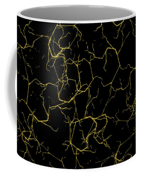 Black-and-gold Coffee Mug featuring the digital art Golden Dream 1 by Brandi Untz