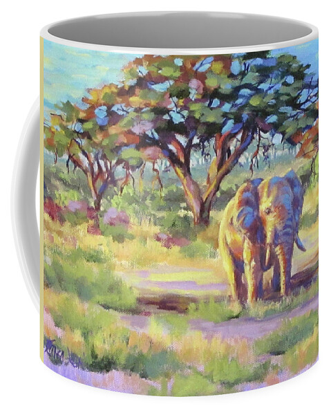 Africa Coffee Mug featuring the painting Golden by Karen Ilari