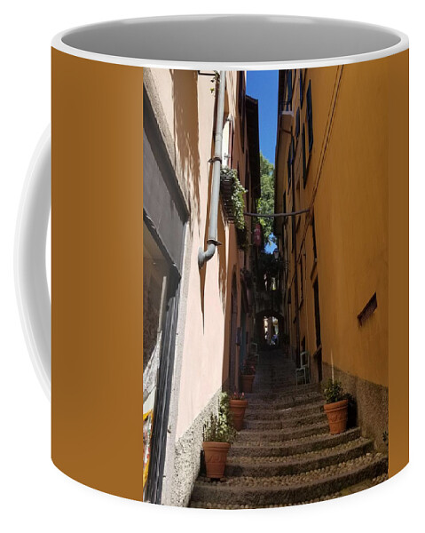 Italy Coffee Mug featuring the photograph Golden Walkway by Linda L Brobeck