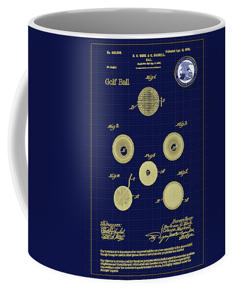 Golf Coffee Mug featuring the digital art Golf ball Patent Drawing 1899 by Carlos Diaz