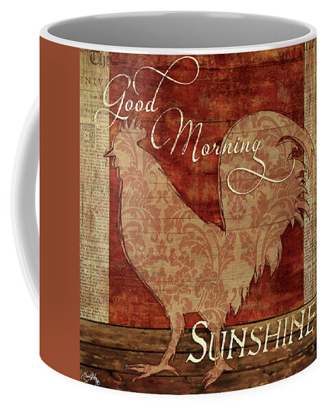 Rooster Coffee Mug featuring the mixed media Good Morning Sunshine by Elizabeth Medley