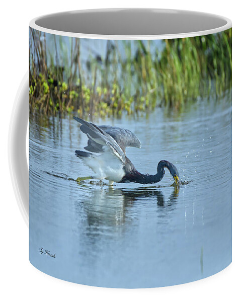 Heron Coffee Mug featuring the photograph Gotcha by Ty Husak