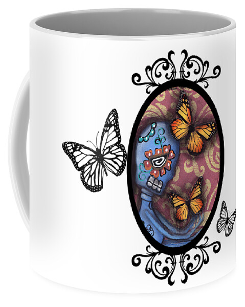 Day Of The Dead Coffee Mug featuring the photograph Gothic Frame Sugar Skull by Abril Andrade