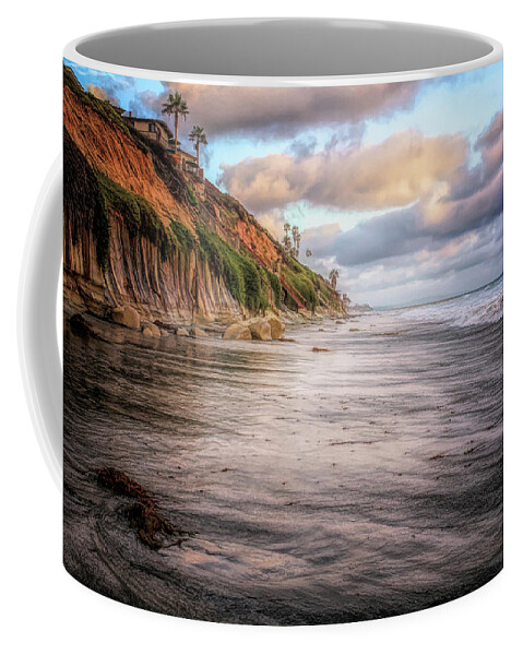 Beach Coffee Mug featuring the photograph Grandview Cliffs by Alison Frank