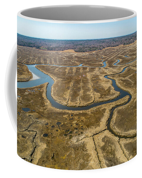Barnstable Coffee Mug featuring the photograph Great Marsh by Veterans Aerial Media LLC