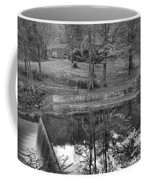 Towns Coffee Mug featuring the photograph Green River Village Fall Reflections Black And White by Adam Jewell