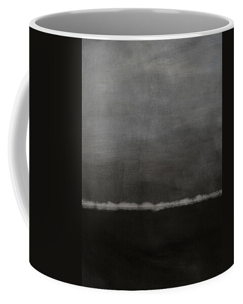 Abstract Coffee Mug featuring the painting Grey Skies- Abstract Art by Linda Woods by Linda Woods