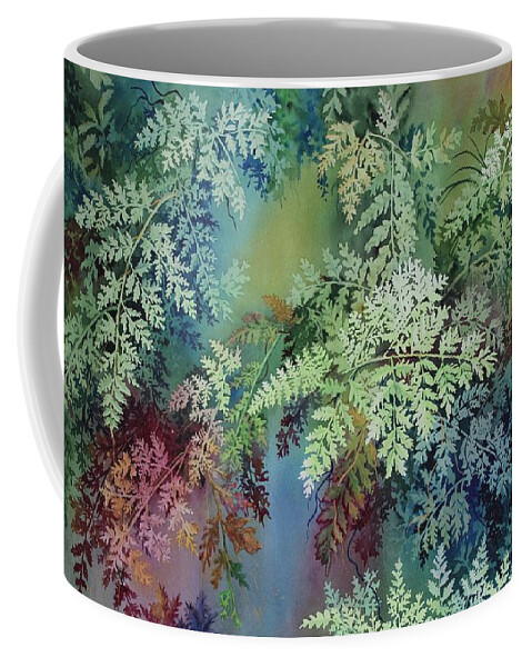 Rainforest Coffee Mug featuring the painting Veils of Palapalai by Kelly Miyuki Kimura