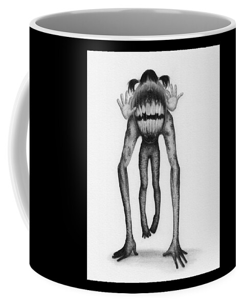 Horror Coffee Mug featuring the drawing Gummy - Artwork by Ryan Nieves