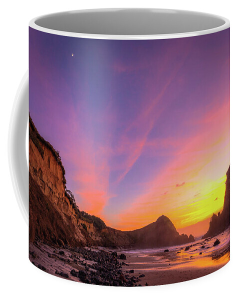 Oregon Coffee Mug featuring the photograph Half Moon Sunset by Gary Kochel
