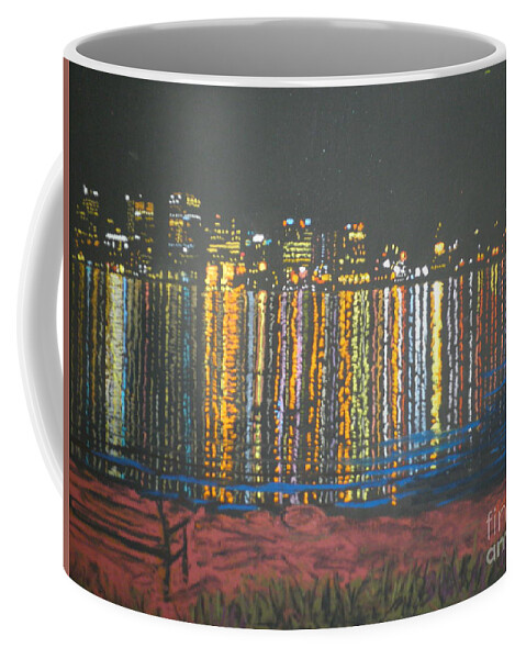 Pastels Coffee Mug featuring the pastel Halifax at Night by Rae Smith PAC