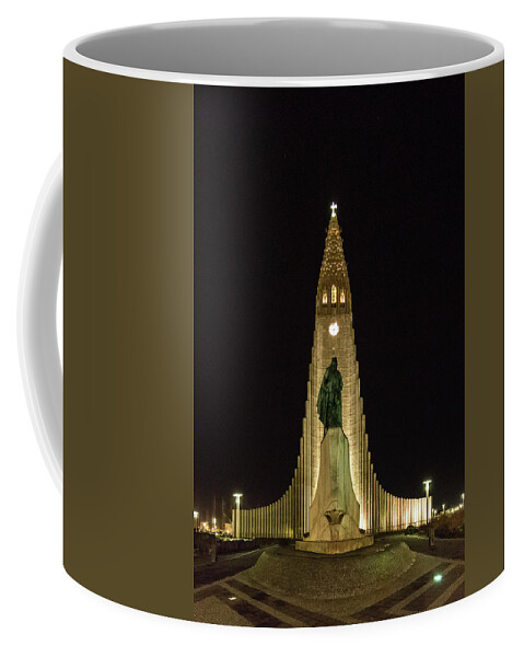 Hallgrimskirkja Coffee Mug featuring the photograph Hallgrimskirkja Church 1 by Nigel R Bell