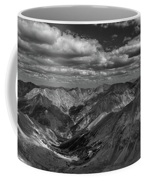 Handies Peak Coffee Mug featuring the photograph Handies Summit Black and White by Jen Manganello