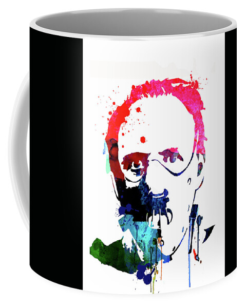Silence Of The Lambs Coffee Mug featuring the mixed media Hannibal Lecter Watercolor by Naxart Studio