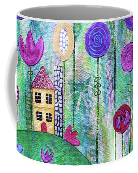 Whimsical Coffee Mug featuring the painting Happy Place by Winona's Sunshyne