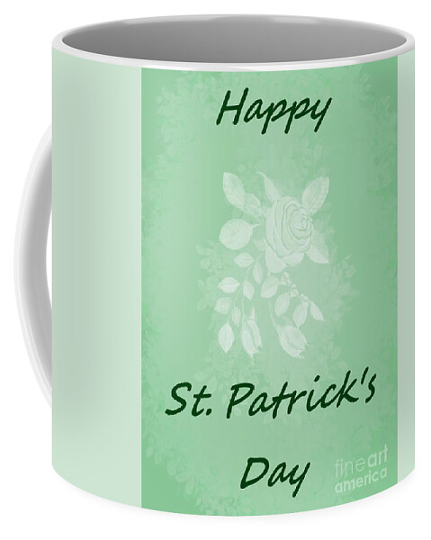 St. Patrick's Day Coffee Mug featuring the digital art Happy St. Patrick's Day Holiday Card by Delynn Addams