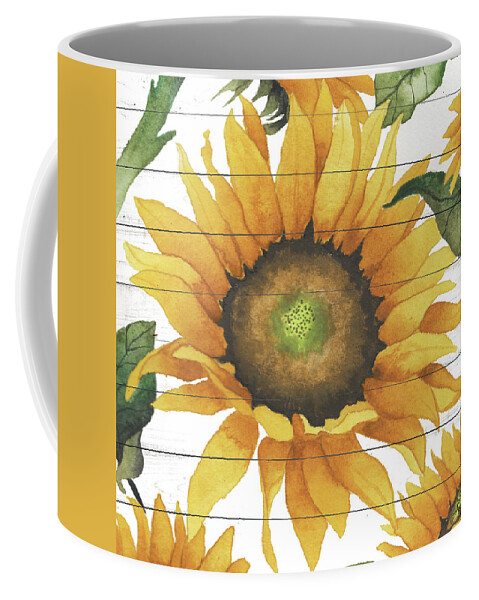 Happy Coffee Mug featuring the mixed media Happy Sunflower I by Elizabeth Medley