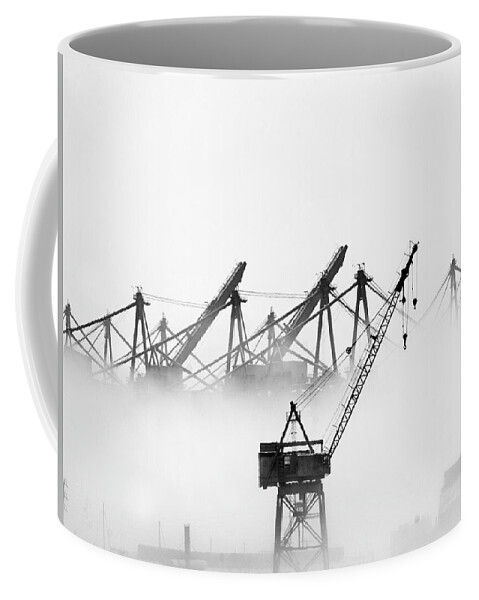 L.a. Harbor Coffee Mug featuring the photograph Harbor in Fog by Joe Schofield