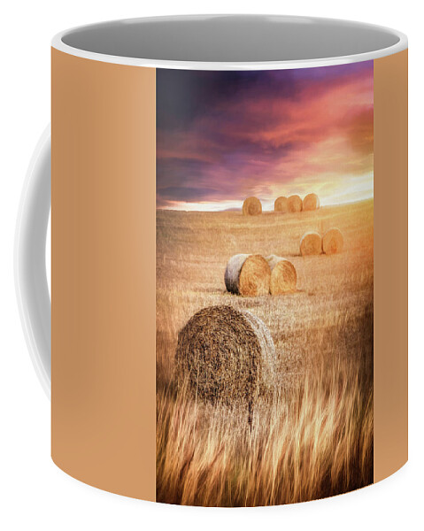 Scotland Coffee Mug featuring the photograph Harvest Hay Bales Scotland by Carol Japp