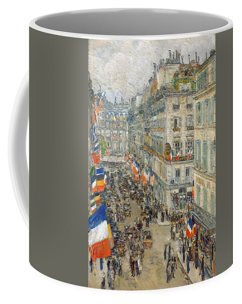B1019 Coffee Mug featuring the painting July Fourteenth, Rue Daunou, 1910 #4 by Childe Hassam
