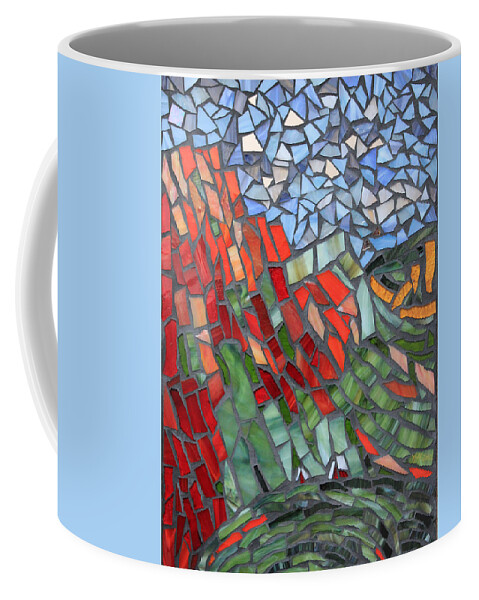 Alaska Coffee Mug featuring the glass art Hatcher Pass Lodge by Annekathrin Hansen