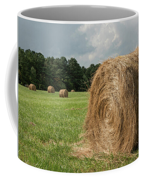 Hay Bales Coffee Mug featuring the photograph Hay Bales by Minnie Gallman
