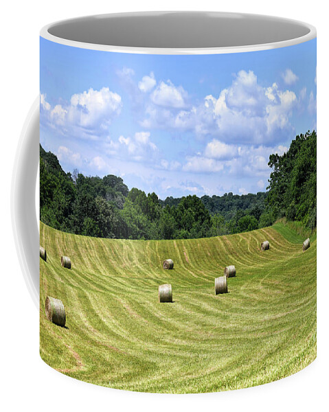Hay Coffee Mug featuring the photograph Hay Fields of Virginia by Kerri Farley