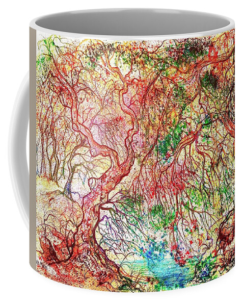 Quiet Waters Coffee Mug featuring the painting He leads me beside still waters by Kevin Derek Moore